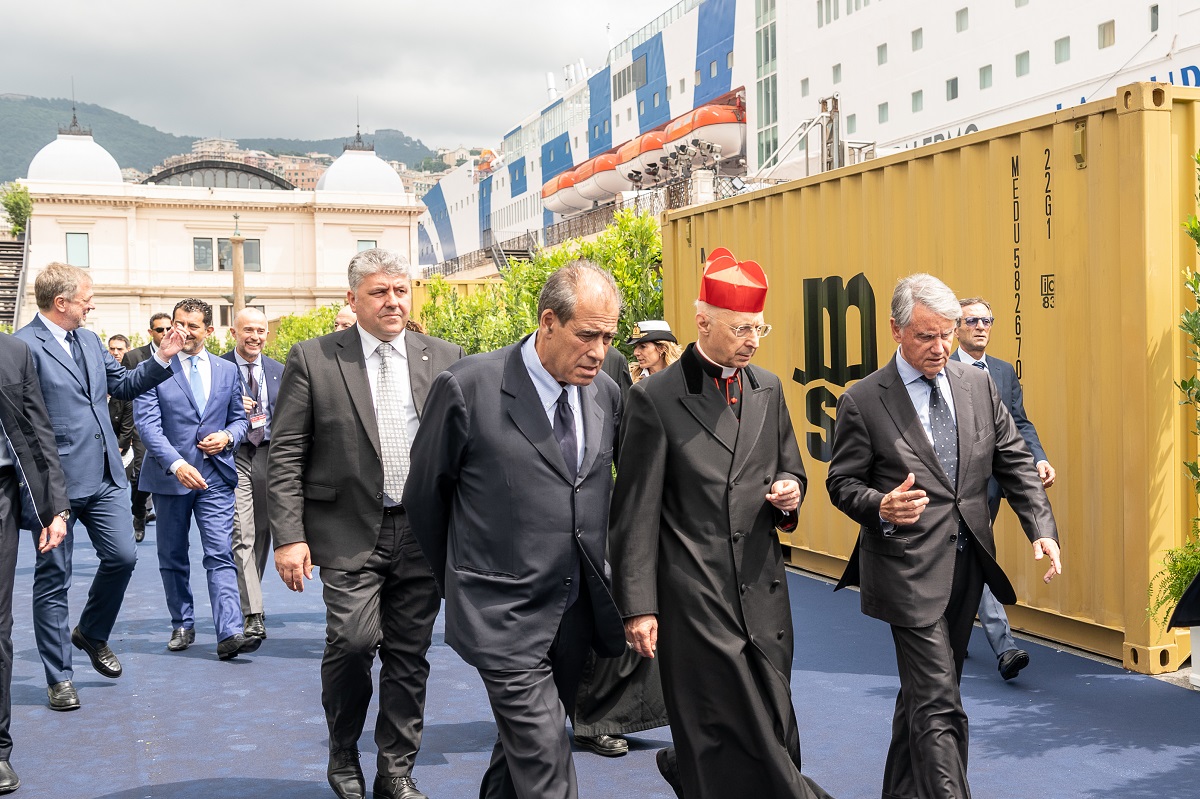 MSC Group's Gianluigi Aponte, together with Cardinale Bagnasco