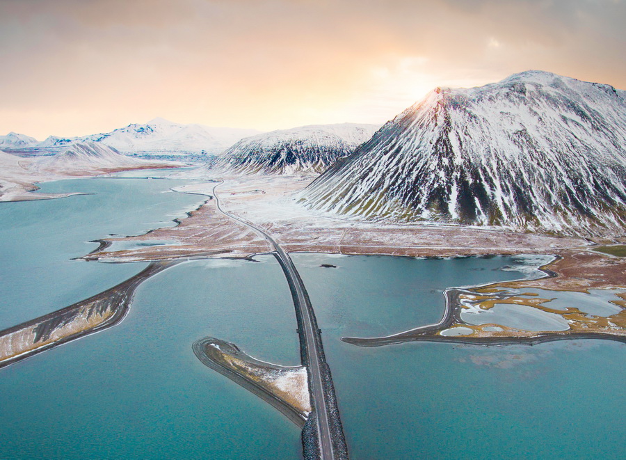 Snæfellsnes road aerial -Tom Archer Photo