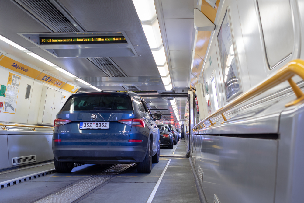 Cars on board the Eurotunnel