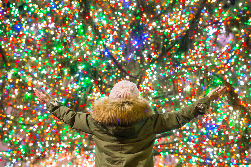 At the Rockefeller Christmas Tree in New York City