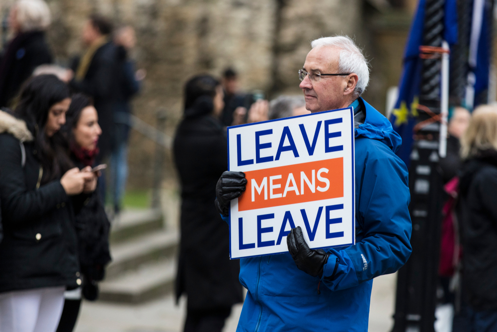 Brexit supporter in central London