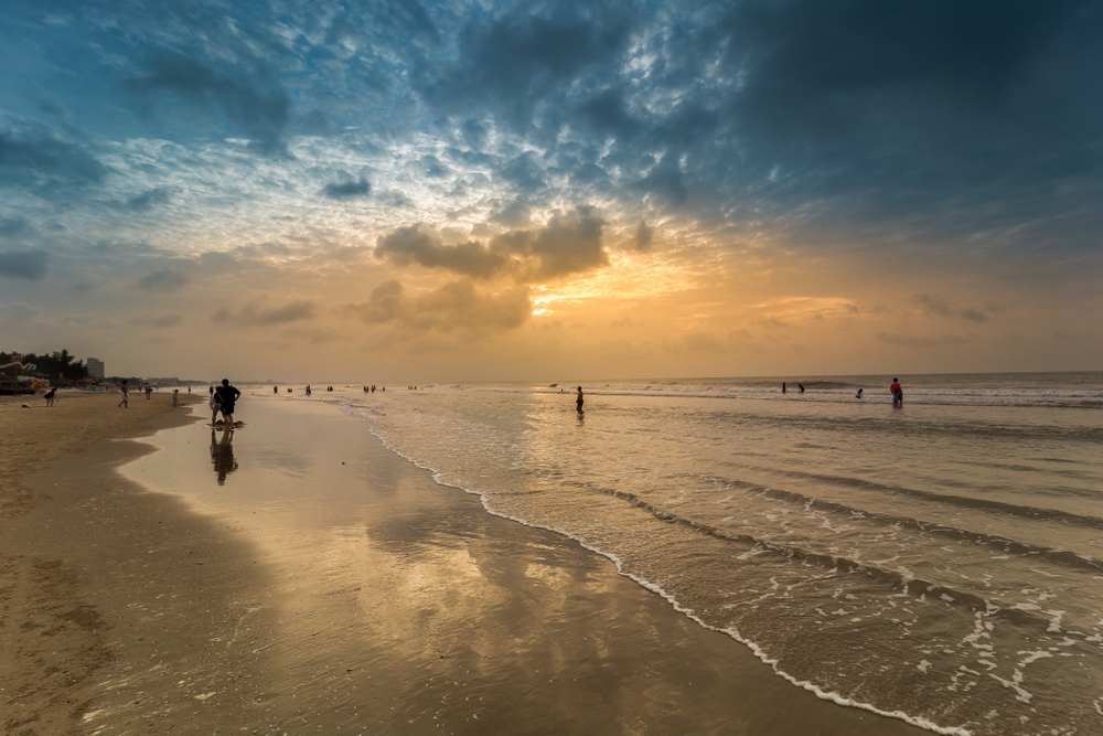 Vung Tau, Cambodia. Beach at sunset