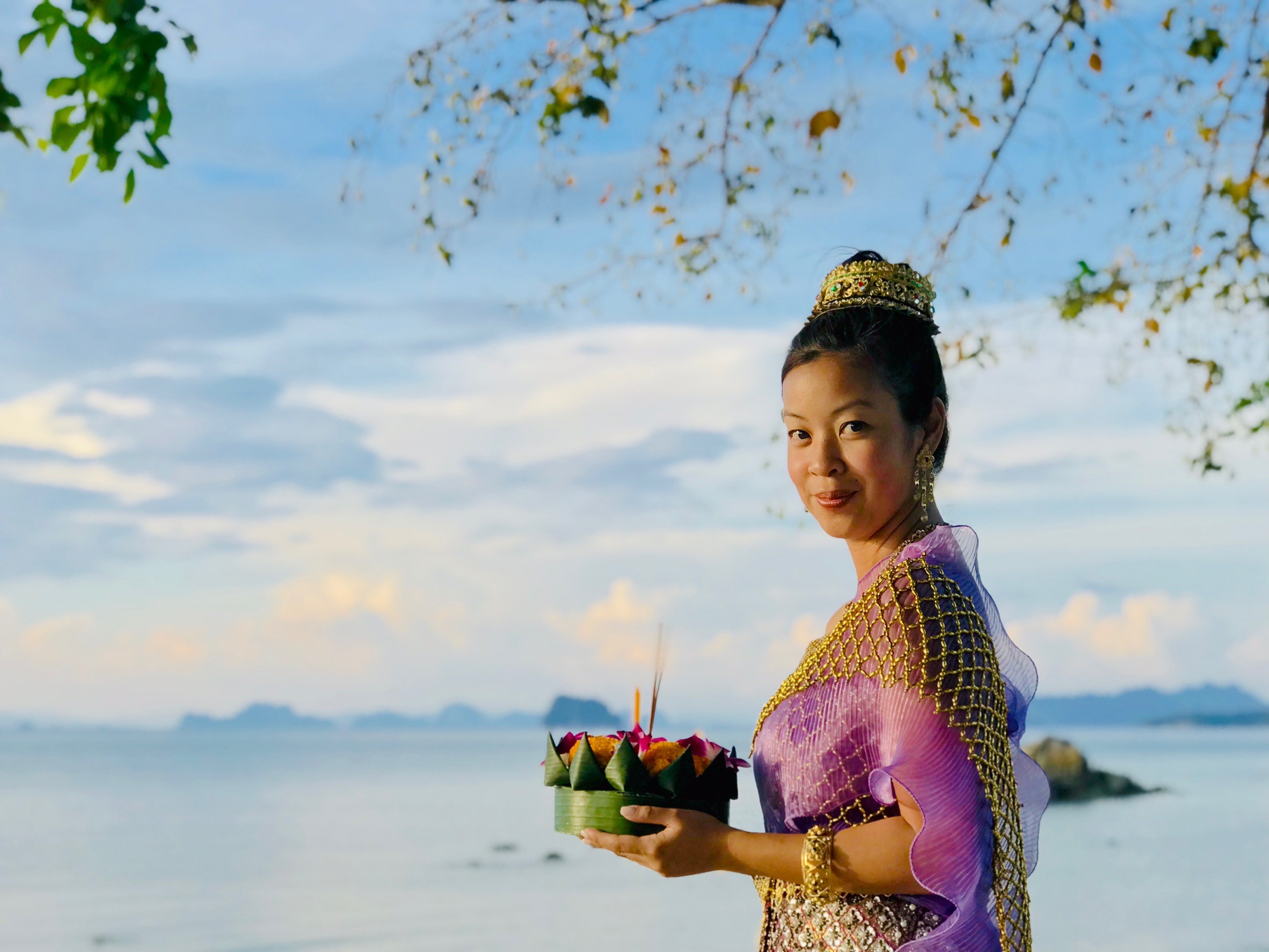 GM Ritz Carlton Phulay Bay, Ruby Garcia, in traditional Thai dress