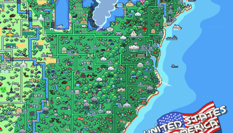 8 Bit Map Of Japan - Map