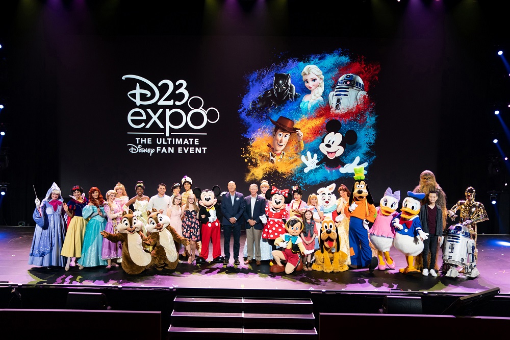 Chairman Bob Chapek (center left) at the D23 Expo 2019