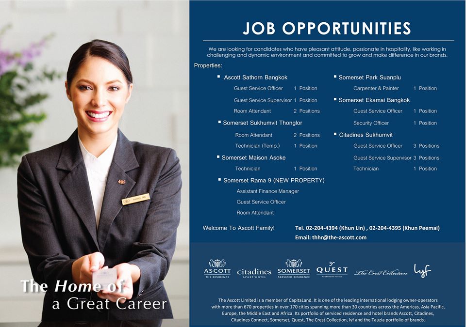 Guest Service Supervisor Citadines Sukhumvit 