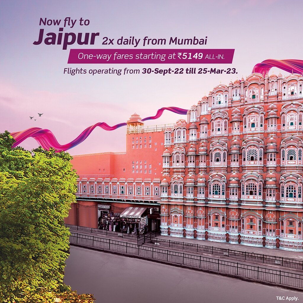 Vistara announces flights to Jaipur